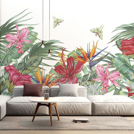 Papier peint panoramique - Plantes tropicales - 130 cm x 84 cm (1/4)
