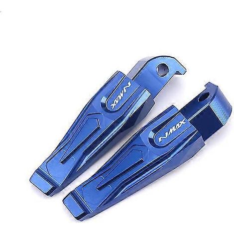 Passend für Yamaha Nmax 125, Nmax 155, N Max 150, Nmax 155 (2015–2022), CNC-gefräste Aluminium-Fußrasten für Sozius – Nmax-Logo, blau (1/5)