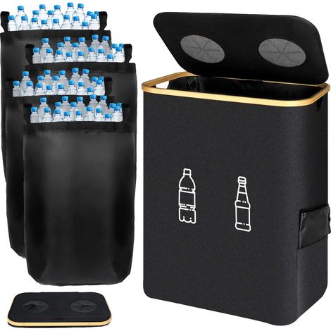 Panier de rangement, capacité de 160L, design écologique, noir (1/2)