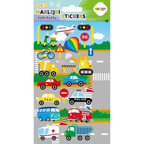 Pegatinas 3D suaves y esponjosas de coches 110x205 colores alegres
