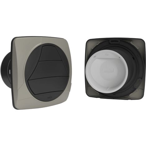 Optimairo N50081 Thermo-Außengitter, Lüftungsgitter Mauerkasten Rückstauklappe, energieeffizient, Kunststoff anthrazit/grau, ø 150 mm, 237 x 237 mm (1/4)