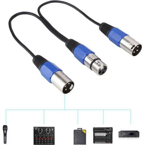 adaptateur de microphone Adaptateur de câble audio Câble adaptateur Jack femelle vers double prise mâle 0., cordon (1/5)