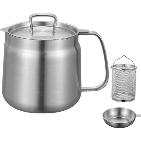 Ensemble friteuse à huile 1,5 L et filtre à huile polyvalent (1/5)