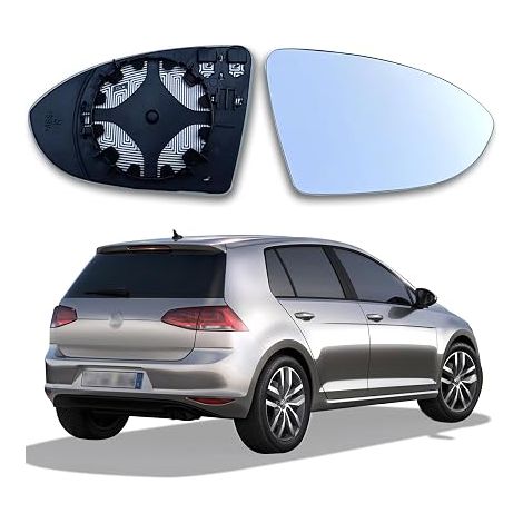 Golf 7 Mirror Glass Mirror Glass Right Passenger Side for 7 Mirror Convex Ice De-Icing Mirror Right Heated Aspherical with Support Plate (1/5)
