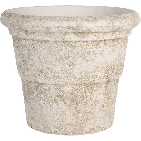 Vaso da fiori alto in pietra per giardino, per interni ed esterni 41x35 cm Beige chiaro Aegea (1/5)
