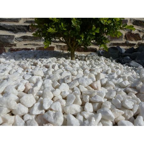 Gravier Blanc Brillant 8-12 Pack de 25 M² - 50 sacs - 1000 kg