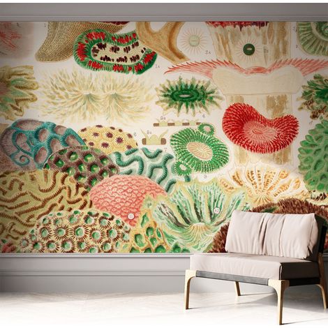 Papier peint autocollant adhésif avec imprimé installation simple qualité excellente sans désordre Formes organiques 312x219 cm (1/5)