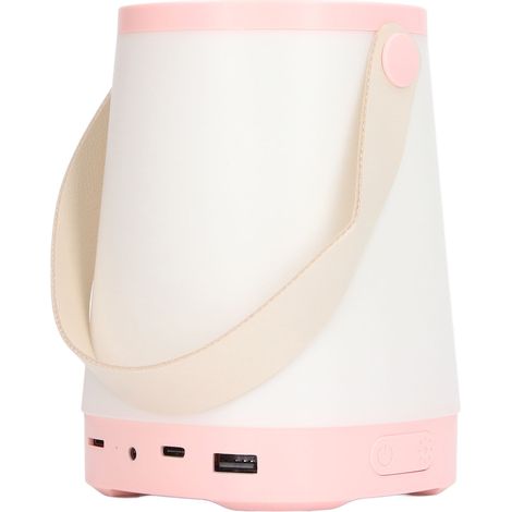 Nachtlicht fürs Kinderzimmer, USB-aufladbar, 1800 mAh, Silikonfuß, praktisches Design, PU-Leder, ABS, Camping-Nachtlicht, Rosa (1/5)