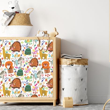 Sticker meuble pour enfant animaux amoureux des champs 40 x 60 cm (1/5)