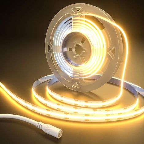 Bande lumineuse à LED COB, bande lumineuse à LED blanc chaud 12V, 5M - RWLuminaires et Éclairage›Luminaires intérieur›Éclairage spécial›Rubans à LED (1/5)