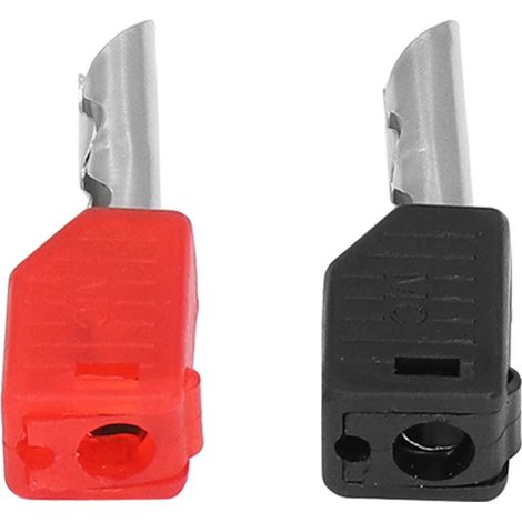 Lot de 100 connecteurs banane 4mm tete carree laiton nickelo blindage isolant rouge noir equipement pedago electricite (1/5)