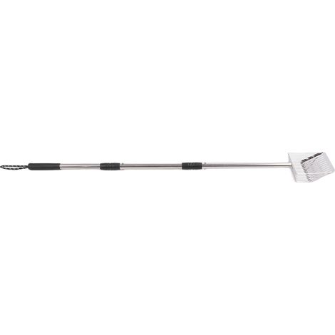 Raspador de estiércol de pollo Toivize de metal con mango telescópico largo en tres secciones desmontables, fabricado en acero inoxidable resistente. (1/5)