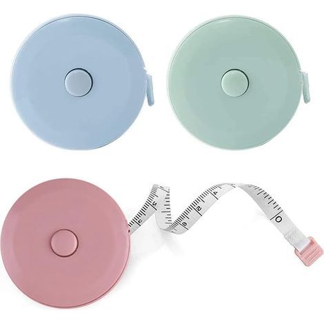 3-teiliges Nähmaßband-Set, 2 m flexibles, einziehbares Nähmaßband zum Nähen, Schneidern und für die Kleiderherstellung (1/5)