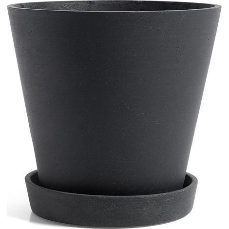 [GEBRAUCHT] Hay Blumentopf Pflanzgefäß Topf Schwarz Xl Untersetzer Gartentopf Polyresin B-Ware