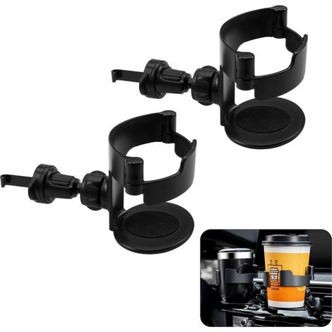 Porte-Gobelet Voiture, 2 Pcs, Universel, Ventilation Réglable, Support De Ventilation, Noir, Plastique (1/5)