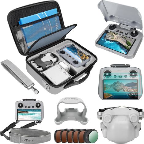 Kit d'accessoires 7 en 1 pour Mini 4 Pro, étui de Transport, Filtre ND, Housse de Parasol, Cordon, Capuchon d'objectif, Protecteur d'écran, Sangle de Support d'hélice pour DJI Mini 4