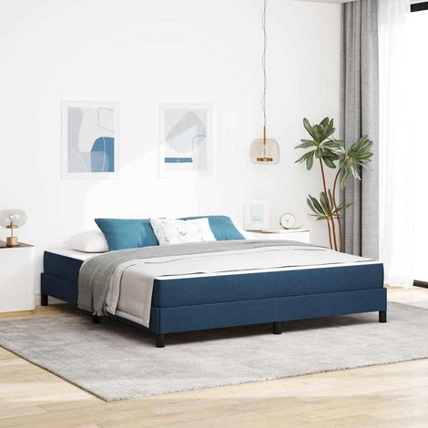Boxspringbett mit Matratze Blau 180 x 200 cm Stoff (1/5)