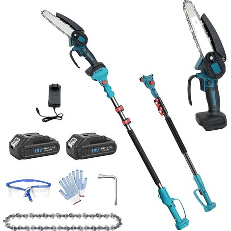 Motosega a batteria con asta telescopica, versatilità 2 in 1, portata estesa, spina UE 220V-240V. (1/5)