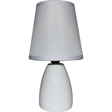 King Home WEISSE TISCHLAMPE Keramik runder Sockel 10x25h cm (1/4)