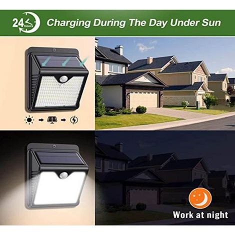 Lampe Solaire Extérieur - - 6 Pack 150 LED - 1000 lumens - Détecteur de Mouvement - Étanche (1/4)