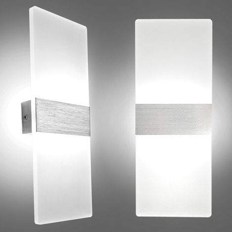 12W Applique Murale Interieur Led Salle, Luminaire Mural Moderne Blanc Froid 6000K, Lumiere Murale Led 750LM AC 220V Lampe Murale Led Salon Cuisine, Scaliers, Décoration Club [Classe énergétique F] (1/5)