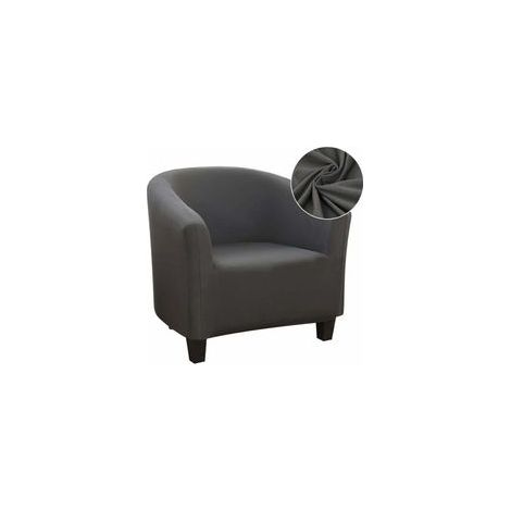 Housse de Fauteuil Cabriolet Extensible,Facile à Installer et à Laver, Housse de Chaise avec Accoudoirs Couverture de Fauteuil Chesterfield pour Comptoir Bar Salon Salle de Réunion,Gris (1/5)