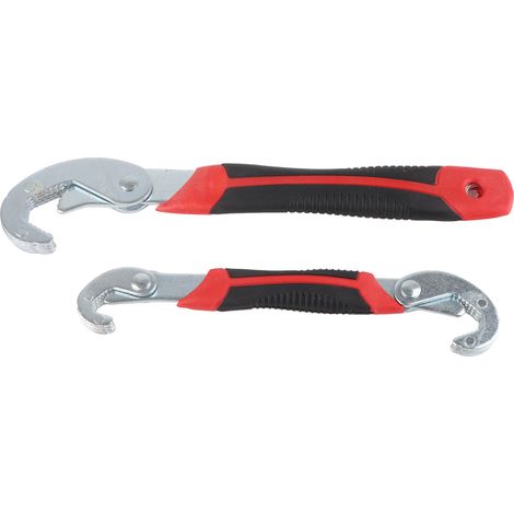 2 clés multifonctions à dents fines, ouverture large en acier pour réparation de robinet de lavabo (1/5)
