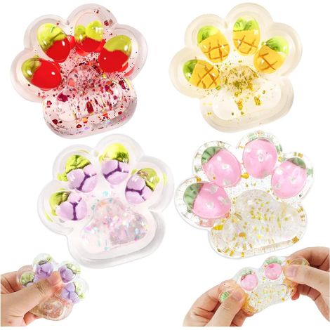 4 Pièces Patte de Chat Fruit, Patte Géante Jouet Patte de Chat Fruits (1/5)