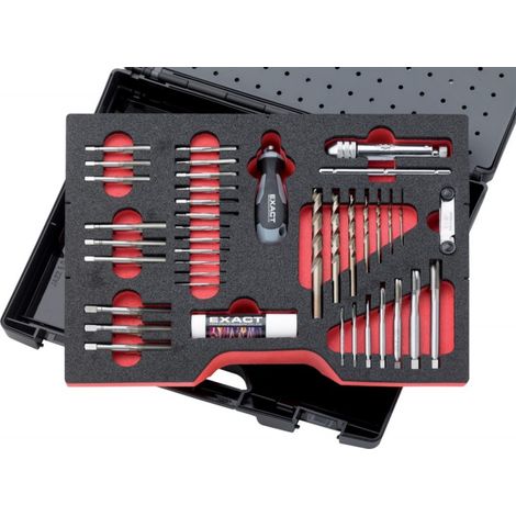 Exacto 70521 Juego de macho de roscars y terrajas estuche en plástico GS61 HSS E M3-M12