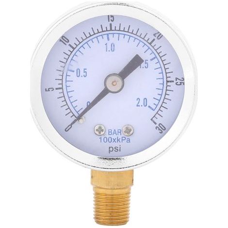Hydraulic gauge, 0-30psi for air, water, oil pressure measuring tool (1/5)