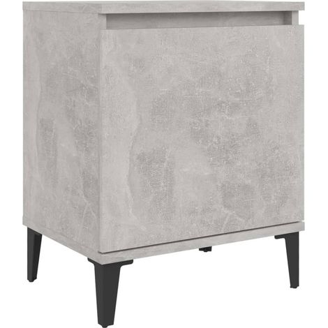 Table de chevet avec pieds en métal Gris béton 40x30x50 cm (1/5)