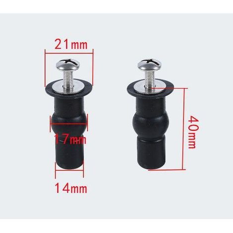 Vis d'expansion spéciale pour couvercle de toilettes boulon en caoutchouc à bille unique couvercle de toilettes charnière accessoires de fixation vis de couvercle universelle-4pcs (1/3)