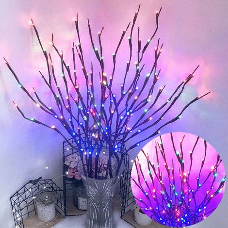 Branches Lumineuses - 20 LED - Alimentation Piles AA - IP44 - Pour Décoration Intérieure Vase ou Intérieur - 1 Pièce (1/4)