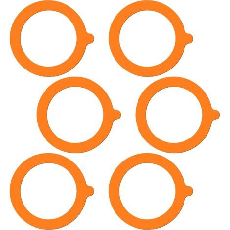Lot de 6 joints d'étanchéité en caoutchouc pour bocaux en verre, joints de rechange hermétiques en silicone pour bocaux - 9,3 cm (orange) (1/5)