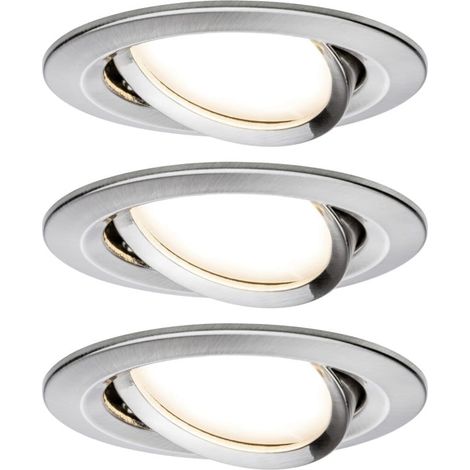Paulmann 93447 Nova Einbauleuchte 3er Set  LED LED 18 W Eisen (gebürstet)