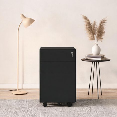 Armoire de bureau avec tiroirs verrouillables en métal noir 60 x (1/5)