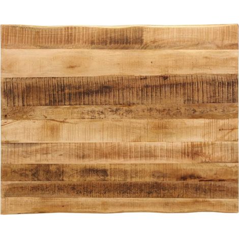 Tischplatte mit Baumkante 90x80x2,5 cm Raues Mango Massivholz