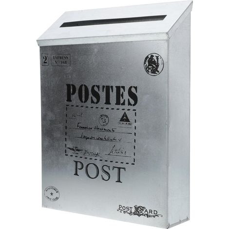 Boîte aux Lettres Extérieure en Fer Argenté Boîte Murale sans Serrure Grosse Capacité pour Courrier Domestique Adaptée pour Jardin Bureau Usage Familial (1/5)