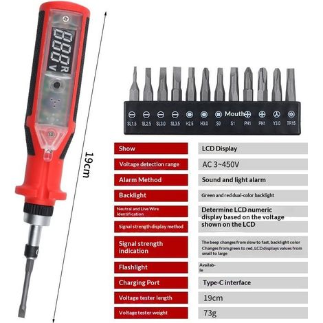 1 stylo testeur de tension, stylo testeur de circuit à induction électrique-AquaForge