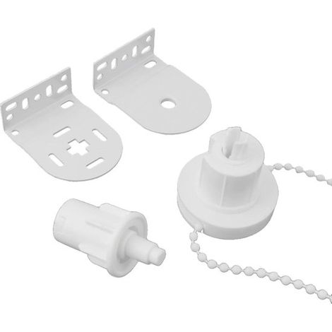 Kit di riparazione per tende a rullo - Componenti della catena - Installazione di tende - Staffe resistenti - Catena da 300 cm - Bianco (1/5)