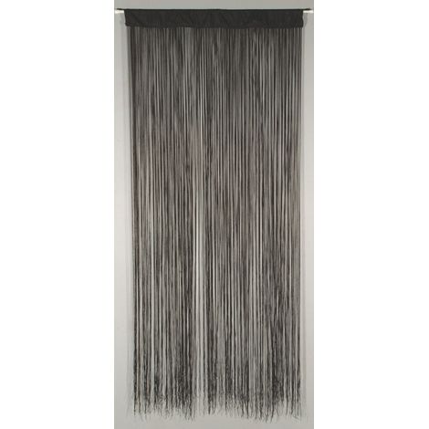 Rideau portière String black sherry 90 x200 cm noir (1/3)