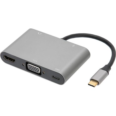 5-in-1 Dockingstation mit USB-C-Anschluss auf HDMI, VGA, Audio, USB und PD für Computer (1/5)
