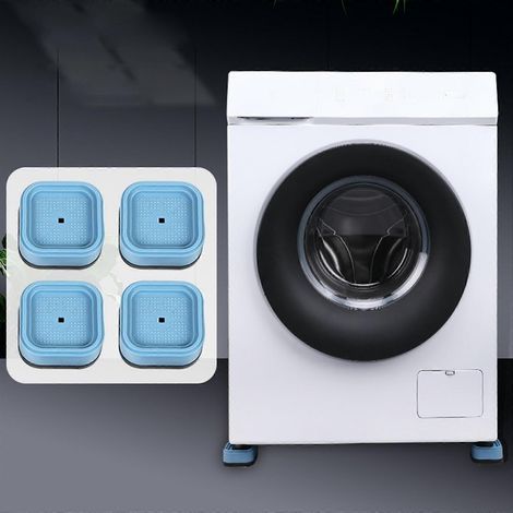 4er-Set Waschmaschinen-Hebestützen, höhenverstellbar und stapelbar, geeignet für Schreibtisch, Sofa, Stuhl, Studentenzimmer, blau (1/5)
