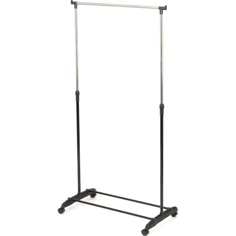 Portant à vêtements sur roulettes Suzie noir et chrome - COMPACTOR - 78 x 42 x H.85165 CM - Noir (1/5)