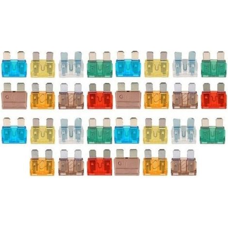 Surtido de 30 fusibles enchufables – de 3 a 40 amperios – Protección contra sobrecarga y cortocircuito – Compatibles con electrodomésticos estándar