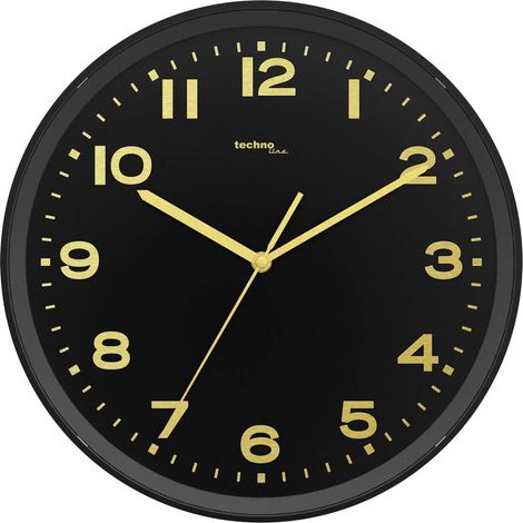 Techno Line WT 8500-1 gold Radiocontrollato Orologio da parete 30 cm x 4.1 cm Nero (1/2)