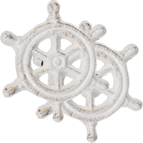 Poignées de Tiroir en Fonte Blanche 2pcs Poignées Rétro et Pratiques Thème Océan pour Armoires Cuisine et Meubles à Chaussures pour Armoires Cuisine et Meubles à Chaussures (1/5)