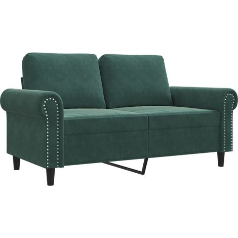 Canapé à 2 places,Sofa pour Salon,Banquette Vert foncé 120 cm Velours CFW237068