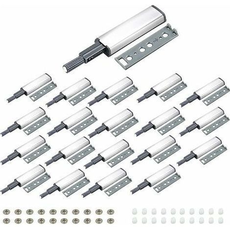 20 PCS Push to Open Magnetic Push Door Latch, Cabinet Door Damper, Drawer Opener, Opens and Closes Door with Pressure for Cabinet, Drawer, Furniture and Cupboard Doors (1/5)
