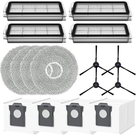 Kit de nettoyage pour aspirateur robot Cecotec Conga X70 comprenant des brosses latérales, des filtres à poussière, des lingettes de nettoyage en microfibre et des sacs jetables. (1/5)